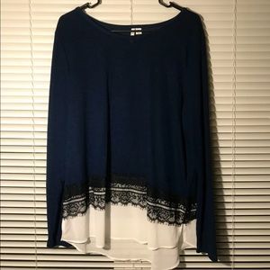 Long Sleeve Dark Blue Dress Shirt